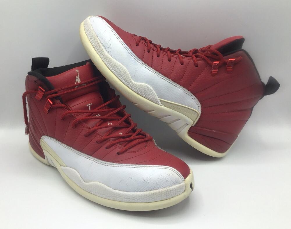 Air Jordan 12 Retro Gym Red Mens 11 Alternate 87 Classic Red White Sneakers